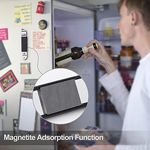 Beature 4 Pieces Magnetic Bottle Openers, Can Openers Can Tappers, Classic Portable Stainless Steel Opener For Beers Cans Beverages, Suitable For Camping And Traveling #TOP2