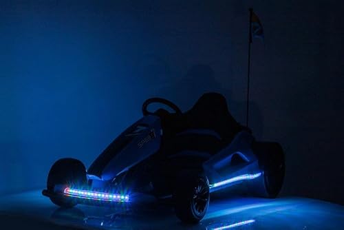 Kinder Elektroauto e-Gokart mit 24V und Driftfunktion + 2X 12V7A (24V7A) Akku und 2 Motoren -Blau (Blau)
