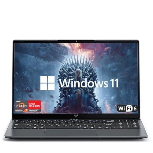 ACEMAGIC Laptop 15,6 Zoll AMD Ryzen-7 5700U Windows Laptop 16 GB DDR4 512 GB NVMe SSD AMD Laptops WiFi 6 numerischer Eingang HDMI Typ-C 3,5 mm Audio Webcam USB 3.2 Windows 11 Office Laptops