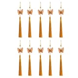 TQUXNGA Llavero de flecos de mariposa a la moda, accesorio para decoración de coche, correa de teléfono, adecuada para decoración de bolsas y teléfonos, decoración de coche, Amarillo terroso, Talla