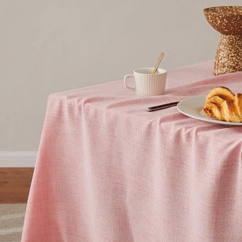 YZJZEDS Farmhouse Linen Square Tablecloth, Pink 60x60 Inch by YZJZEDS - Used condition - Image 7
