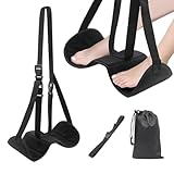 DURASIKO フットハンモック フットスツール 折りたたみ式 吊り下げ式フットハンモック 収納バッグ付き/新幹線/飛行機/夜行バス ポータブル 旅行用フットハンモック (ブラック)