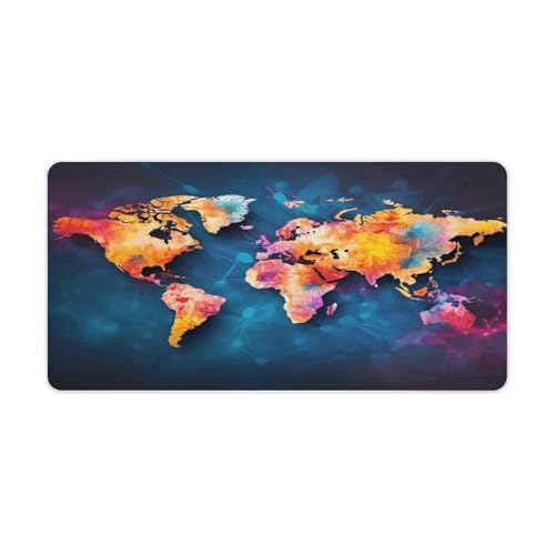 Pad Mouse Grande Mapa Mundo Abstracto 12x24 Pulgadas