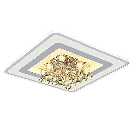 Lustre plafonnier cristal rectangulaire 60cm luminaire moderne chic salon