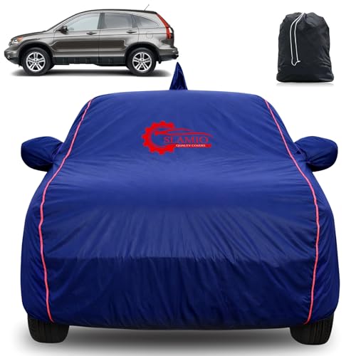 Image of 100% Waterproof Car Cover for Honda's CRV 2006-2011 Model | All-Weather, Dustproof & UV Protection | Heavy-Duty 3-Layer Fabric | Custom Fit with Mirror & Antenna Pocket | Navy Blue