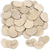 NISENTIA 50 Stück Holzherzen zum Beschriften, 4.2cm Holzherzen Deko, Holz Herzen Deko Hochzeit Streudeko für Vintage Holzdeko DIY Handwerk Basteln Tischdekoration Geburtstag Weihnachten