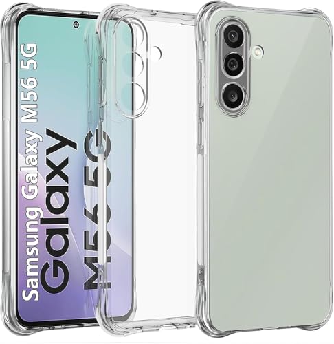 Image of REALCASE Silicone Samsung M56 5G Back Cover Case, Scratch Resistant Protective Crystal Clear Transparent Shock Proof Bumper Back Cover Case for Samsung Galaxy M56 5G