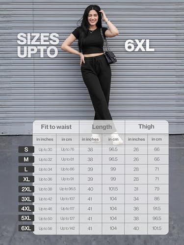 Image of Fflirtygo Women's Wide Leg Pants with Pockets | Premium Cotton Lounge Wear | High Waisted Drawstring | Casual Comfortable Pajama Bottoms with Pocket