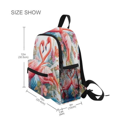 ALAZA Toddler Backpacks for Boys Girls Two Flamingo in Love Kids Backpack with Chest Clip and Name Tag,S4