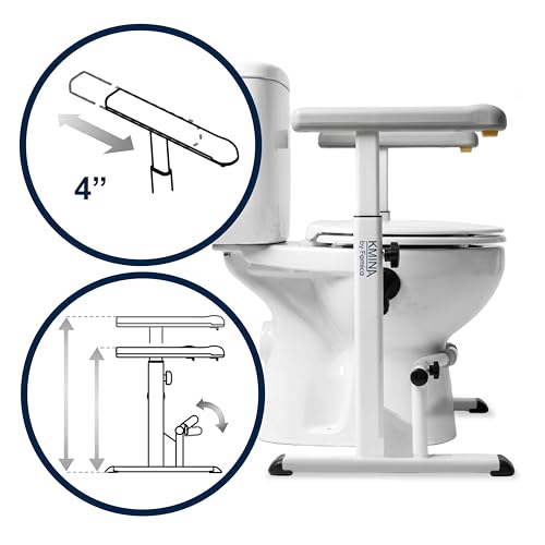 KMINA Toilet Safety Rails for Seniors, Heavy Duty Frame with Handles, Adjustable Height and Width, Handicap Grab Bars - Image 5
