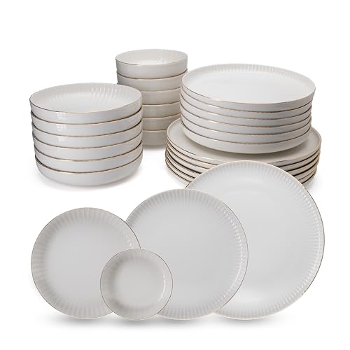 Imagen de Vajilla de Porcelana de 24 Piezas Vajilla completa y elegante Kütahya Porselen Bone Crest para 6 Personas 24 piezas