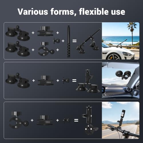 YDMADE Suction Cup Car Mount for Insta360 X5