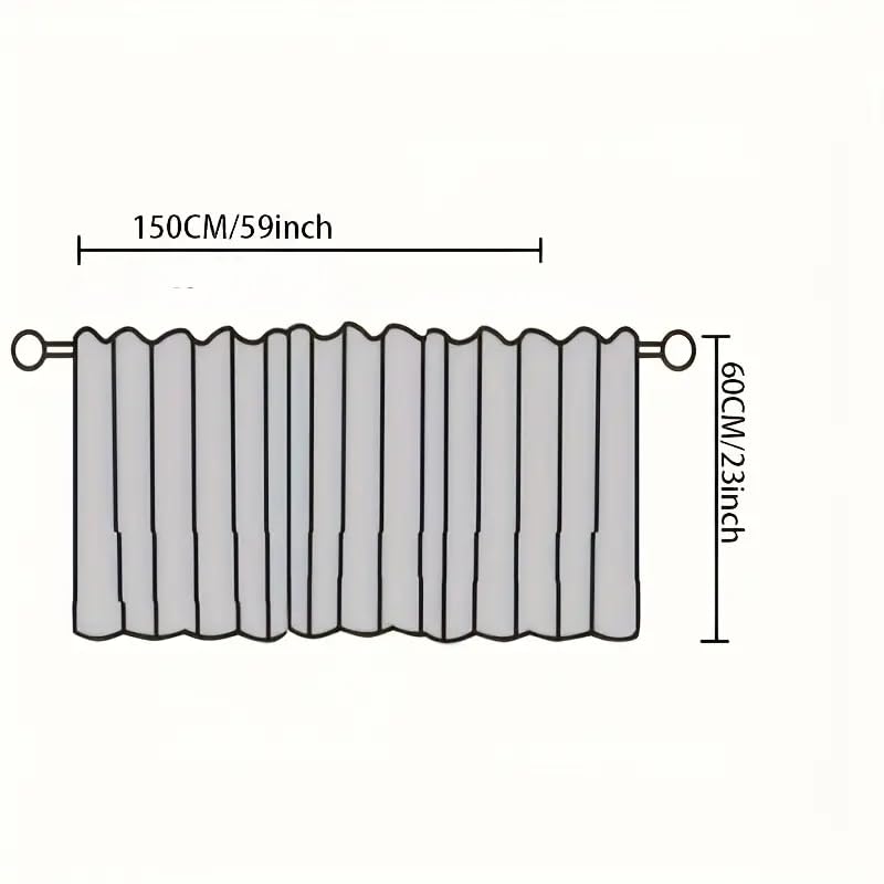 Image of Short Window Curtain for Kitchen, Living Room, Cafe, Restaurant & Home Decor | Elegant Half Window Valance | Length - 24 Inch, Width - 60 Inch (Multiple Leaf Color, Medium)