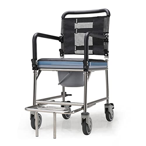 ベッドサイド便器、在宅患者用車椅子、シート/ベッドパン付き多機能シャワーチェア、自宅、病院に最適