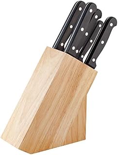 Judge Sabatier IP60 Kitchen Knife Set Block with Knives - 5 Piece Quality Stainless Steel, Razor Sharp Blades, Full Length Riveted Handles - 25 Year Guarantee