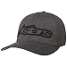Alpinestars Men's Curved Bill Structured Crown Flex Back 3D Embroidered Logo Flexfit Hat, Blaze Dark Heather Gray/Black, L/XL