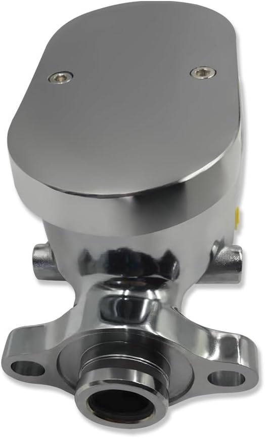 GM 1 1/8" Bore Master Cylinder Smooth Top with 9/16" & 1/2" Ports Aluminum Chrome