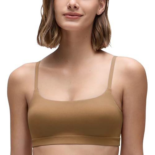 Image of CRZ YOGA Butterluxe Scoop Neck Sports Bras | Light Support, Removable Pads, Yoga, Extremely Soft, U Back, Adjustable Spaghetti Straps, for Women