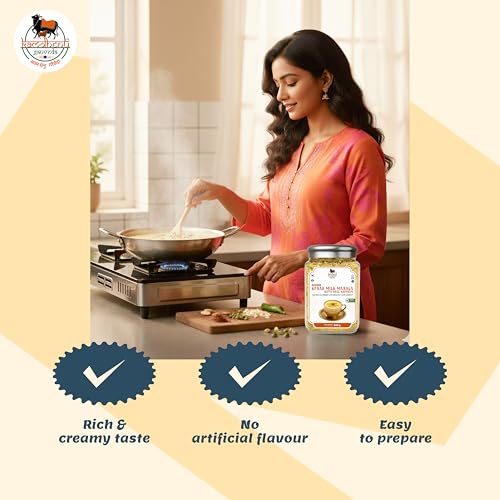 Image of KAMDHENU GAUVEDA Premium Kesar Milk Masala Powder 700gm | Saffron | Almonds | Pistachios | Cardamom | Pack In Premium Organic Glass Bottle ! No Use Plastic ! (Pack of 1)