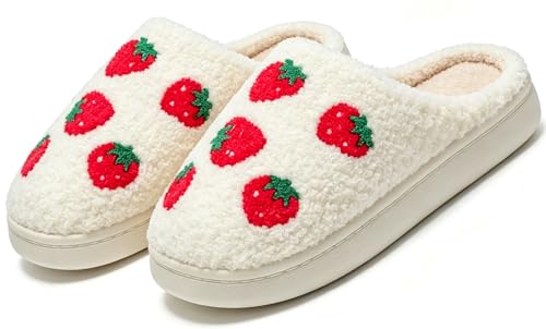 Image of Cute House Slippers for Women Men with Memory Foam Retro Happy Face Cozy Shoes