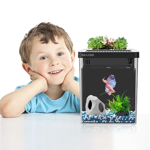 Eraark Aquarium Kit 1.5 Gallon Betta Fish Tank With Filter Led Light thumb #5