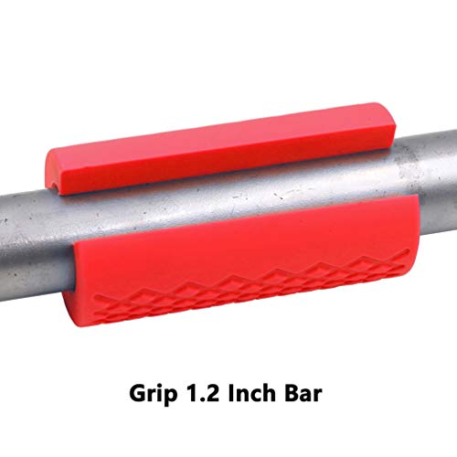Gym Weight Bar Grips - Fit Standard Barbell, Dumbell Handles, Bicep, Pull Up Bar, Rope Grips - Grip Bar Body Arm Forearm Builder Strength For Weight Lifting Fitness Training (Red, Large) #TOP3