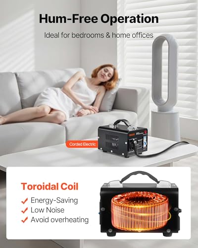 Image of VEVOR Voltage Converter Transformer, 500VA, Heavy Duty Step Up /Down Power Transformer, Convert from 110V to 220V and 220V to 110V, with US Outlet, EU Outlet, Power Cord, Circuit Breaker Protection