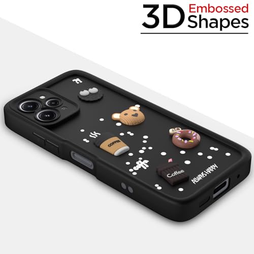 Image of Pikkme Back Cover for Redmi 12 4G | 3D Cartoon Silicone Case Cute & Fun Full Protective Bumper Cover (Black)