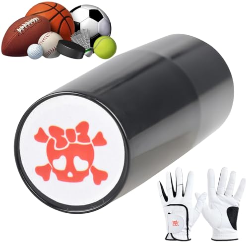 Sello de pelota de tenis, sello para pelotas de tenis, patrón de cráneo de , herramienta de marcado de bolas reutilizable, accesorio deportivo portátil, plantilla de tinta compacta para facilitar