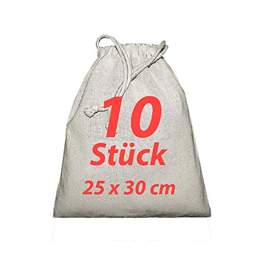 Lot de 10 sacs en tissu noirs avec cordon de serrage - 25 x 30 cm