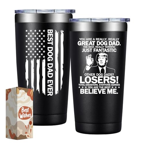 DOEARTE Dog Dad Gifts for Men - Dog Fathers Day Gift - Great Gift Ideas for Dogs Lover - Birthday Christmas Gifts for Dogs Father - 20oz Insulated Tumbler