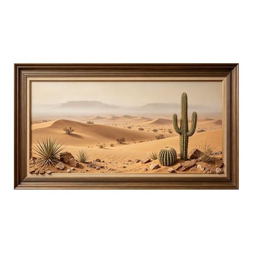 Décoration murale encadrée 3D cactus grand format sans perçage tableau amovible
