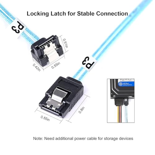 Cable de datos SATA 6X 7-Pin recto a 6X SATA 90° 1m miniatura 5