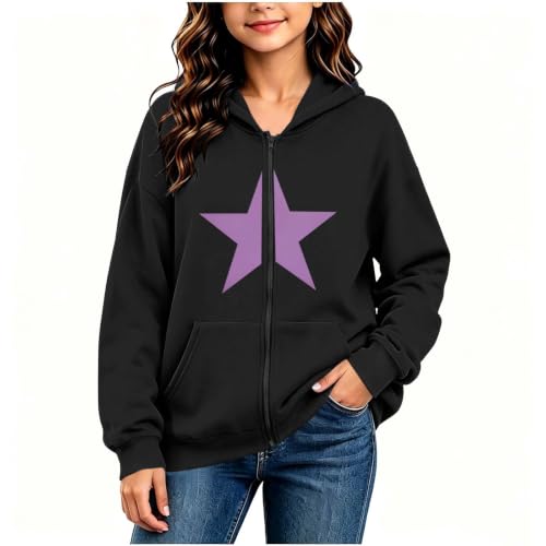 Girls Cute Graphic Fleece Zip Up Hoodie Lightweight Hooded Sweatshirt - image 2