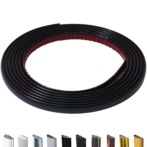 Comparison: Best Backsplash For Black Cabinets 7 JSIWOTH 9.8 Ft Peel and Stick Wall Molding Trim, D-Shape Flexible Molding Trim Matte Black for Backsplash, Mirror, Wall, Window & Door Frames, Waterproof Self Adhesive Trim(W:0.4", T:0.1")