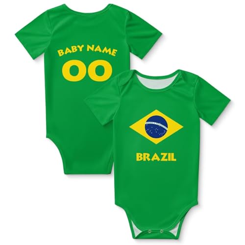 Custom Baby Soccer Clothes,Baby National Team Soccer apparel,Personalized Name Number for Fans Boy Girl Gifts 3M-2T