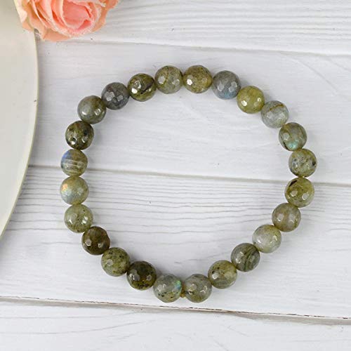 Image of Reiki Crystal Products Certified Natural Crystal Stone 8 mm Diamond Cut /Faceted Beads Bracelet for Men & Women | Reiki Charged Gemstone Bracelet | Multiple Crystal Variants Available