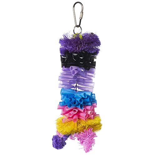 Image of Prevue Pet Products Preen & Pacify Calypso Creations Straw Stacker Bird Toy | Accessories for Parakeets, Conures, Cockatiels, Budgies, and Small to Medium Birds, Hanging Cage Toy for Interactive Play