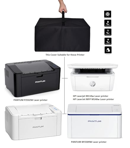 Antistatischer wasserdichter Druckerstaubschutz für HP LaserJet MFP M140w/M110w Wireless Printer/PANTUM P2502W/BP2309W Laserdrucker (schwarz)