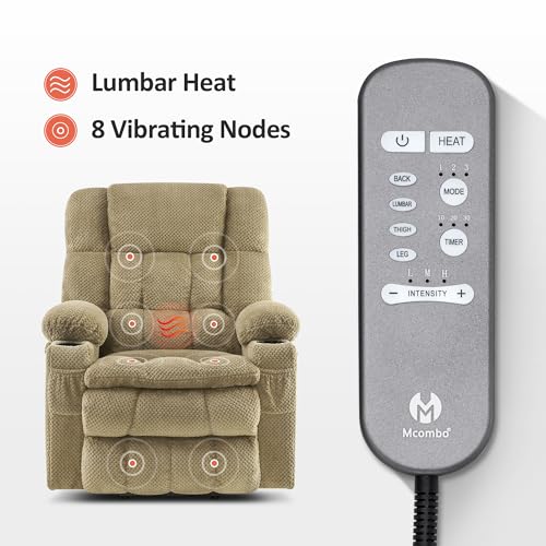 Image of MCombo Dual Motor Power Lift Recliner Chair for Elderly, Massage Heat 7890