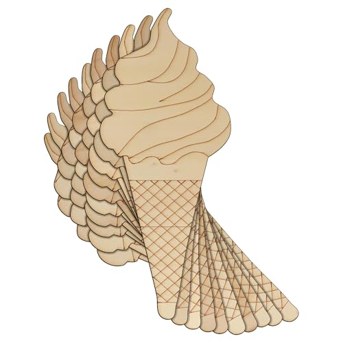 10 obleas de madera para helado, 3 mm, para el verano, 10 x 4,2 cm, sin agujeros