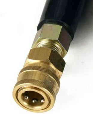 Miniatura 2 de 4000 PSI x 3/8" x 100' Manguera de lavado a presión negra de un solo cable con acopladores