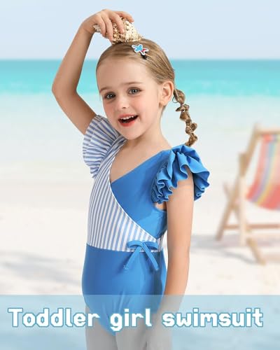 Image of Mioglrie Toddler Baby Swimsuit Girl Bathing Suit Girl 2T 3T 4T 5T 6T Girls One Piece Swimsuits Color Block Swimwear