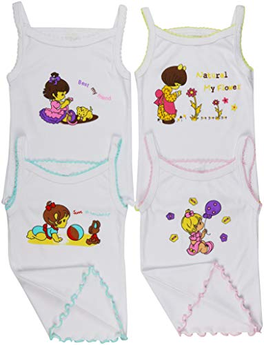 Image of ToBeInStyle Girl's 4 Pack Ruffle Hem Spaghetti Strap Tank Tops