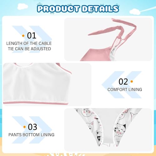 Image of CaTaKu Girls Two Piece Swimsuits Toddler Bathing Suits Bikini Set Summer Beach Swimwear for Girls Size 3-12T