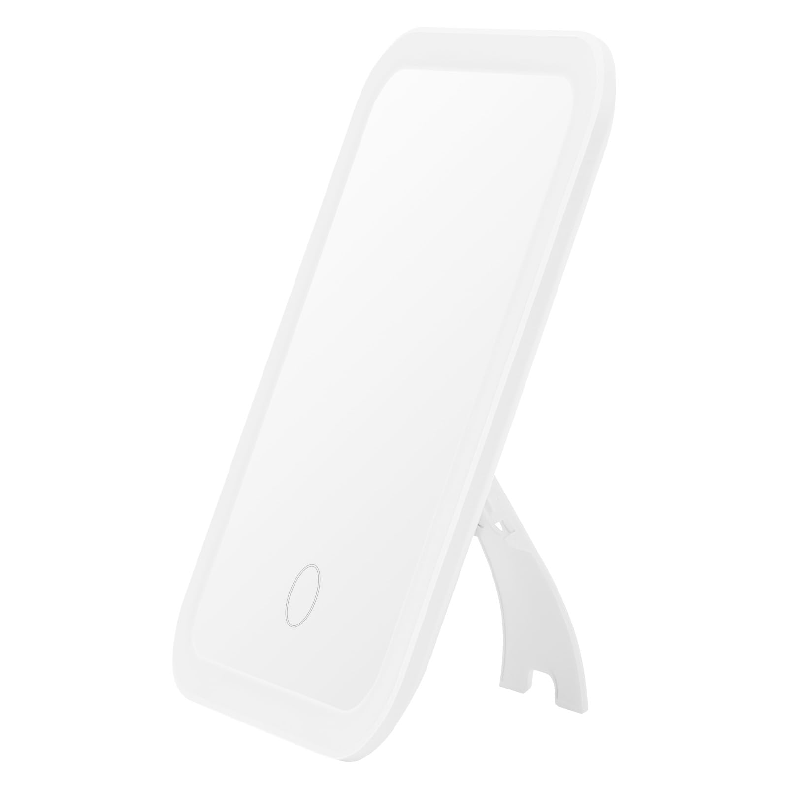 Junbyuhu LED Travel Makeup Vanity Mirror,Portable USB Rechargeable Beauty Mirror, With 3-Color LED Lighting, 3-Speed Touch Dimming, Desktop Makeup Mirror, Suitable for Bedroom, Travel Beauty Needs