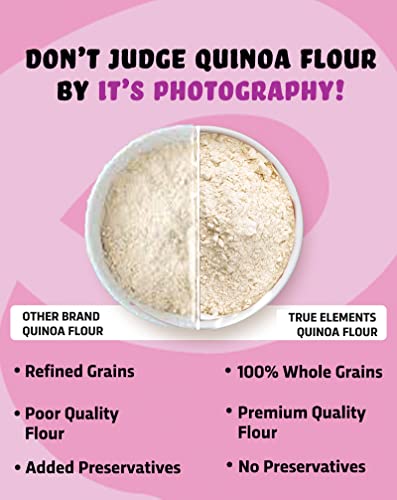 Image of True Elements Quinoa Flour 1kg - Quinoa Atta | Gluten Free | Rich in Dietary Fibre | Protein Rich - Soft Rotis | Improves Gut Health | Protein & Vitamins | No Preservatives