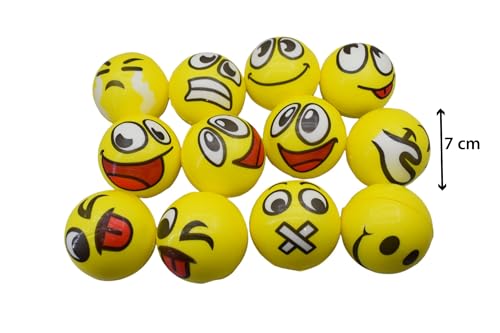 Image of Asera 12 Pcs Soft Foam Sponge Balls with Funny Face Expressions for Kids | Lightweight Stress Relief Balls | Birthday Return Gifts, Party Favors, Indoor & Outdoor Play for Boys & Girls