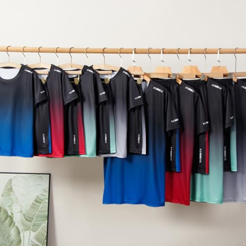 Kids Boys Quickdry Sports Set Tshirt Shorts Athletic Outfit Soccer Basketball Competition Activewear3