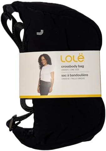 Lolë Woman Crossbody Bag, Adjustable Shoulder Strap, Recycled Nylon, Lightweight Travel Purse, One Size (Black)